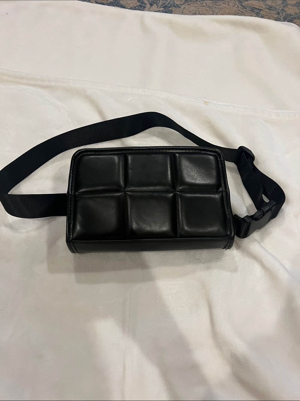 Amanda Uprichard Black Quilted Vegan Leather Crossbody/Belt Bag